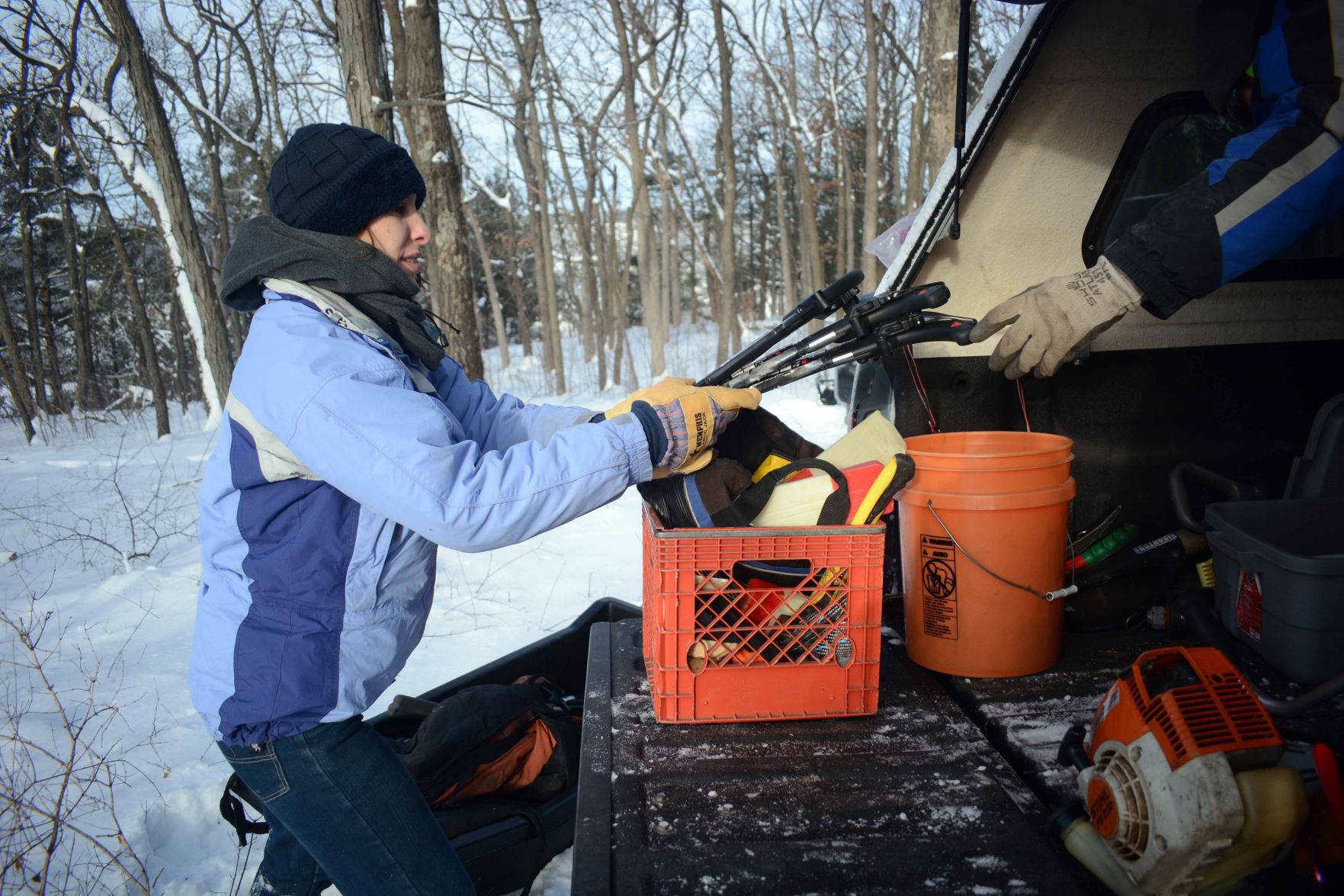 Devil's Lake east bluff stewardship work